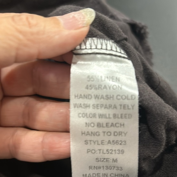 Umgee Boho Rayon Fringed Top Linen Blouse . Size M (245) - Picture 11 of 11